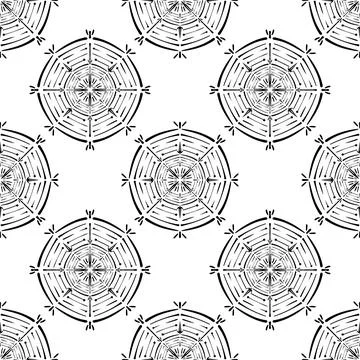 Mandala colorful background. Seamless pattern with ornamental elements. Illustrazione stock