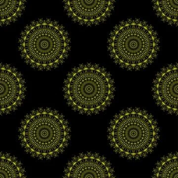 Mandala colorful background. Seamless pattern with ornamental elements. Stock Illustration