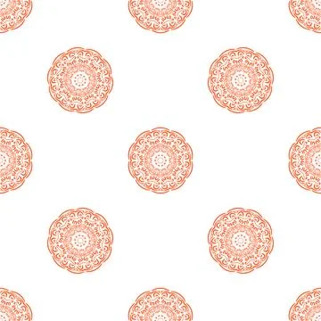 Mandala colorful background. Seamless pattern with ornamental elements. Stock Illustration