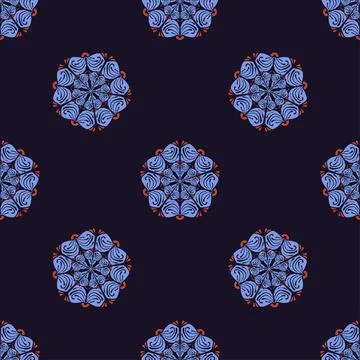 Mandala colorful background. Seamless pattern with ornamental elements. Stock Illustration