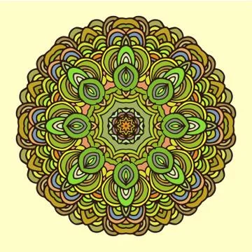 Mandala colorful pattern on light background Stock Illustration