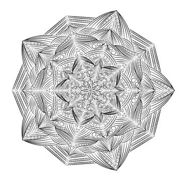 Mandala coloring book. Drawing without color. Illustrazione stock