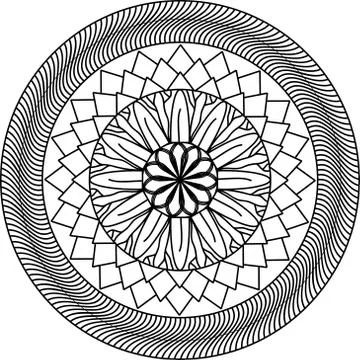Mandala For Coloring Book. Floral Pattern. Anti-Stress Therapy Pattern. Stock Illustration