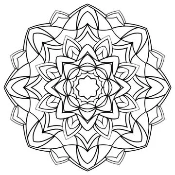 Mandala for coloring book. Stock Illustration