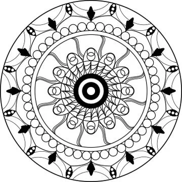 Mandala for coloring book. Oriental pattern. Anti-stress therapy pattern. Stock Illustration