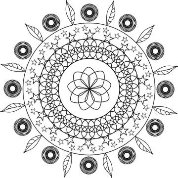 Mandala for coloring book. Oriental pattern. Anti-stress therapy pattern. Stock Illustration