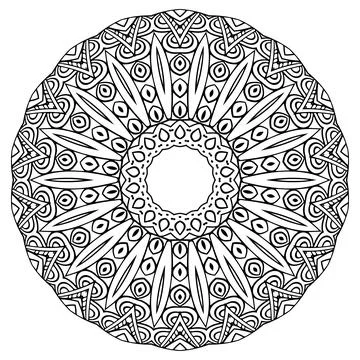 Mandala Coloring book template. wallpaper design, lace pattern and tattoo Stock Illustration