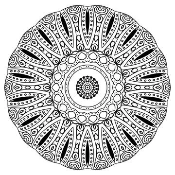 Mandala Coloring book template. wallpaper design, lace pattern and tattoo Illustrazione stock