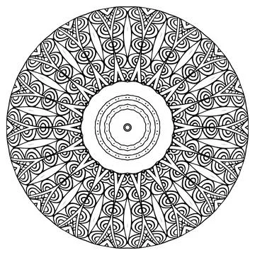 Mandala Coloring book template. wallpaper design, lace pattern and tattoo Stock Illustration