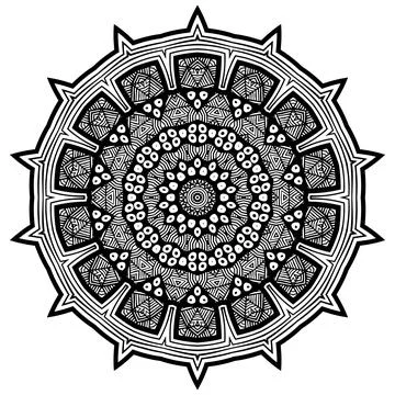 Mandala Coloring book template. wallpaper design, lace pattern and tattoo Stock Illustration