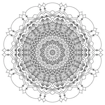 Mandala Coloring book template. wallpaper design, lace pattern and tattoo Stock Illustration