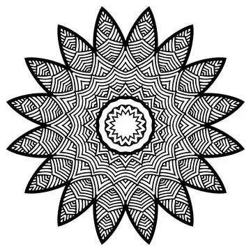 Mandala Coloring book template. wallpaper design, lace pattern and tattoo Stock Illustration