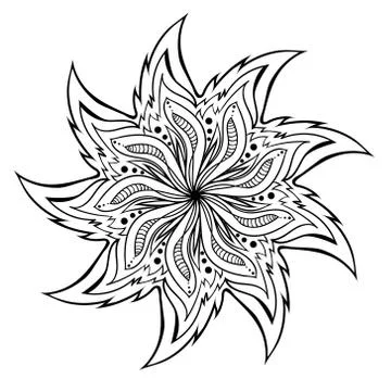 Mandala Coloring Illustration Stock Illustration