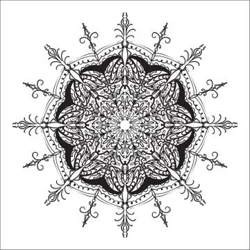 Mandala Coloring Illustration Stock Illustration
