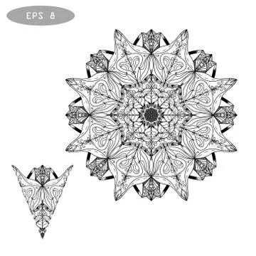 Mandala Coloring Illustration Stock Illustration