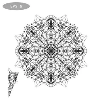 Mandala Coloring Illustration Stock Illustration