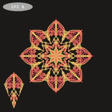 Mandala Coloring Illustration Stock Illustration