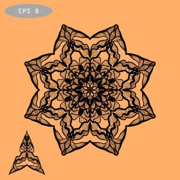 Mandala Coloring Illustration for Stock Illustration