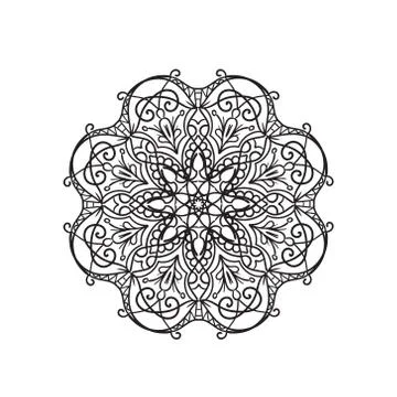 Mandala Coloring Illustration for Stock Illustration
