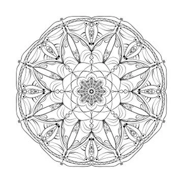 Mandala Coloring Illustration4 Stock Illustration