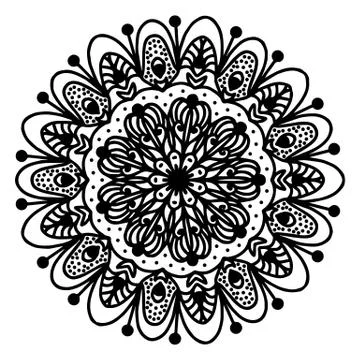 Mandala coloring page doodle Stock Illustration