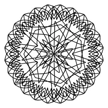 Mandala coloring page doodle Stock Illustration