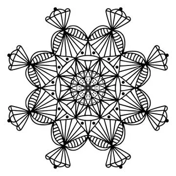 Mandala coloring page doodle Stock Illustration