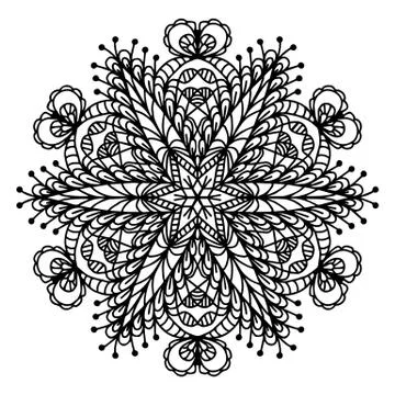 Mandala coloring page doodle Stock Illustration