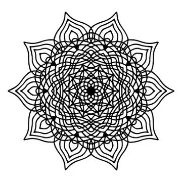 Mandala coloring page doodle Stock Illustration