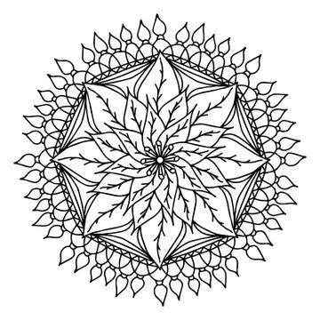 Mandala coloring page doodle Stock Illustration