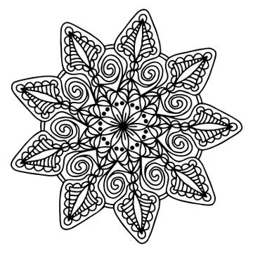 Mandala coloring page doodle 스톡 일러스트