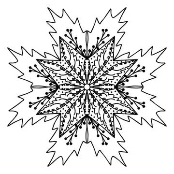 Mandala coloring page doodle Stock Illustration