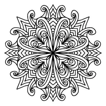 Mandala coloring page doodle Stock Illustration