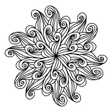 Mandala coloring page doodle Stock Illustration