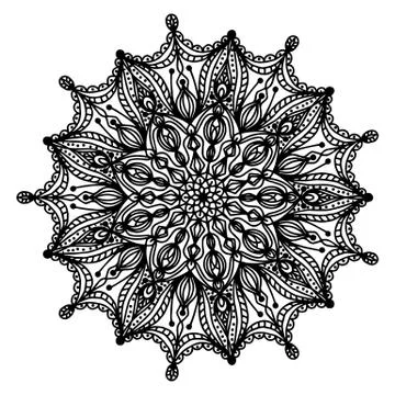 Mandala coloring page doodle Stock Illustration