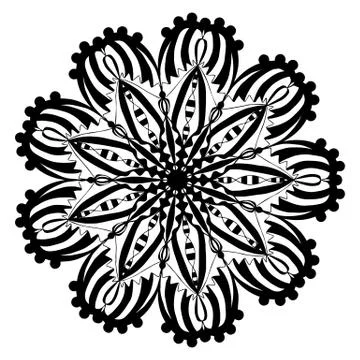 Mandala coloring page doodle Stock Illustration
