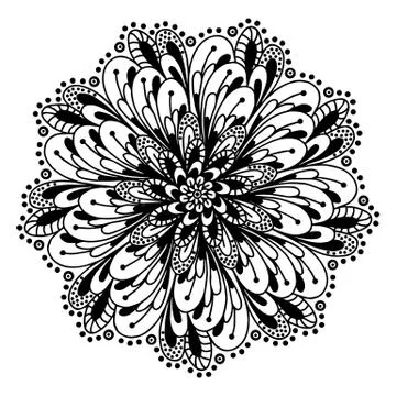 Mandala coloring page doodle 스톡 일러스트