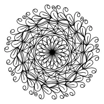 Mandala coloring page doodle 스톡 일러스트