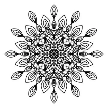 Mandala coloring page doodle Stock Illustration