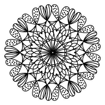 Mandala coloring page doodle Stock Illustration