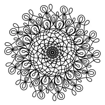 Mandala coloring page doodle Stock Illustration