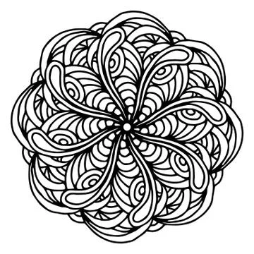Mandala coloring page doodle Stock Illustration