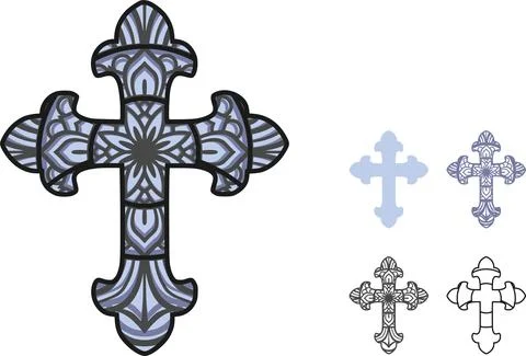 Mandala cross Stock Illustration