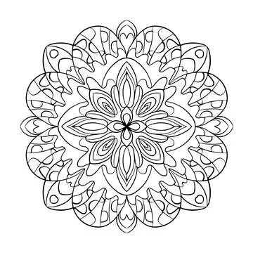 Mandala decoration design vector coloring page for adults Stock Illustration
