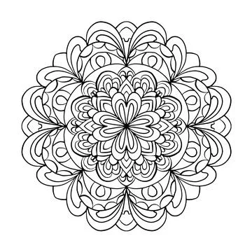 Mandala decoration design vector coloring page for adults Stock Illustration