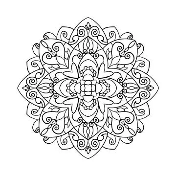 Mandala decoration design vector coloring page for adults Illustrazione stock