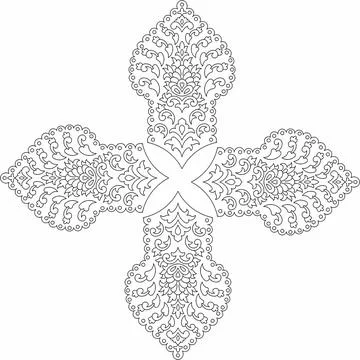 Mandala design of element with decorative circle pattern 스톡 일러스트