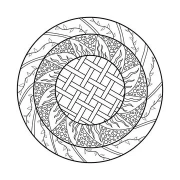 Mandala design element. Symmetric round ornament. Abstract doodle background. Stock Illustration