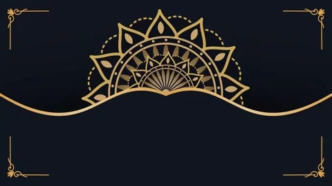 Mandala Design in Gold on Dark Background Stock Footage 279907265