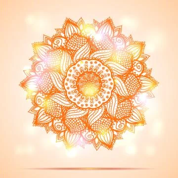 Mandala diwali present card design Stock Illustration